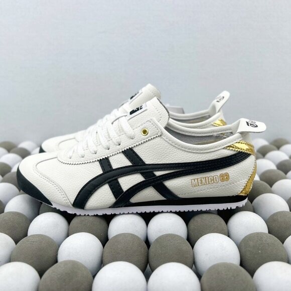 Onitsuka Tiger by Asics Mexico 66 White Black Gold Sneakers - Picture 2 of 5